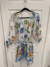 Juliet Dunn London Designer Embellished Women’s Beach Mini Dress Size 1 UK 8-10