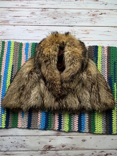 Vintage real fur cape coat - vintage,