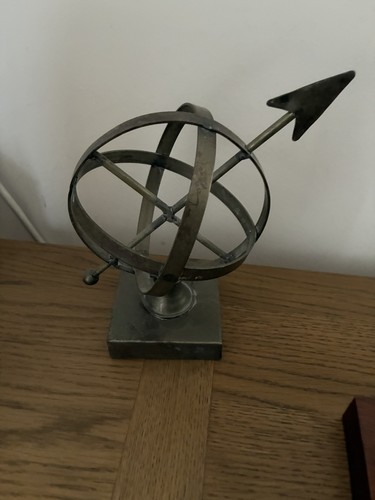 Silver metal amillary - amillary, sphere