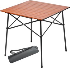 Portal Aluminium Folding Camping Table 70x70cm Square Roll Up Top 4 Person Comp