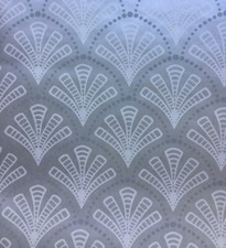 Laura Ashley Palmetto Silver Metallic Wallpaper Art Deco Large Sample 53 x 30cm✨