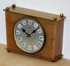 VINTAGE 19cm Bentima Mantel Clock - Retro Resin Marble Mid Century Desk Clock