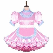 Maid Sissy Girl Pink satin