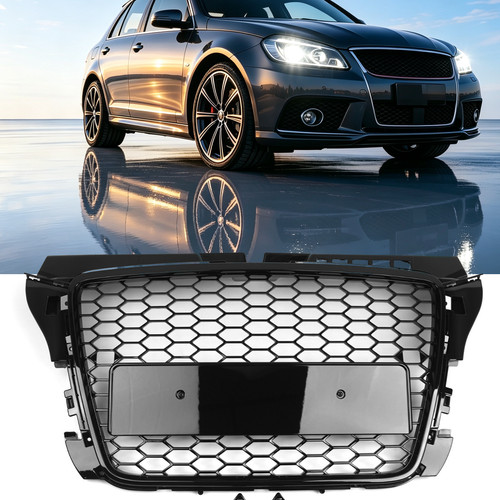 Gloss black front honeycomb - black,