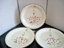 Vintage Barratts  Art Deco Style 3x Floral Dinner Plates 10.25"