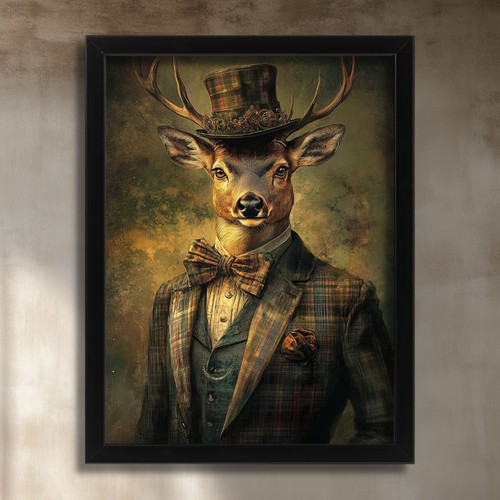 Stag wall art - stag, print