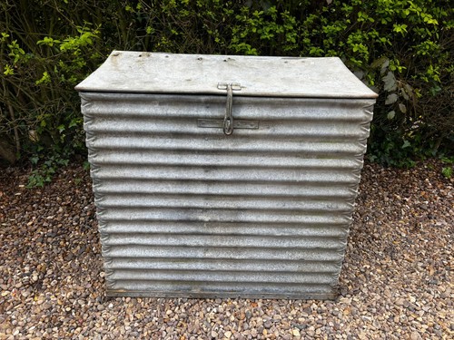 Galvanised storage bin - bin,