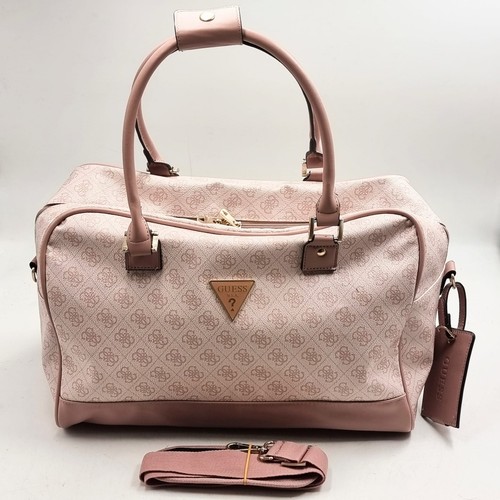 Guess pink monogram duffle - guess, bag