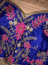 Blue And Pink Indian Saree / Lehenga Blouse 