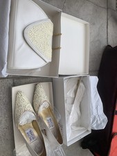 Timothy Hitsman Vintage Ivory Regency Lace Pointy Toe Pumps Shoe& Wedding Bag