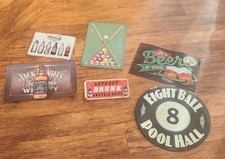 Bar signs bundle x6 wall plaques for pub / man cave / garden bar / pool room 