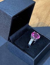 Sterling Silver 925 & Ruby Ring Prong Set Size R Fine Jewellery Sparkly Gift