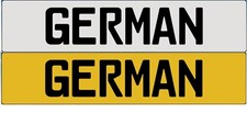Deutsch German Font Show plates number plates (PAIR) NOT Road Legal