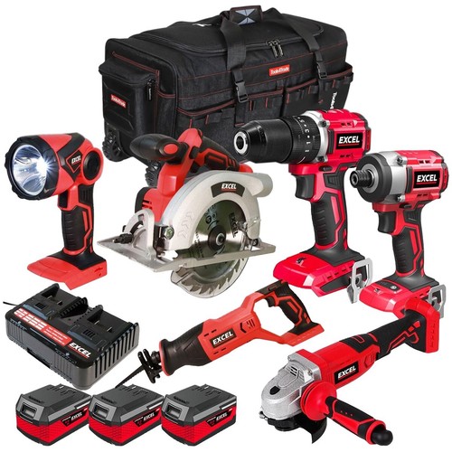 Excel 18v piece combo tool - 18v, 6