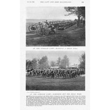 Prince of Wales Own Yorkshire Regiment at The Curragh Camp - Antique Print 1896