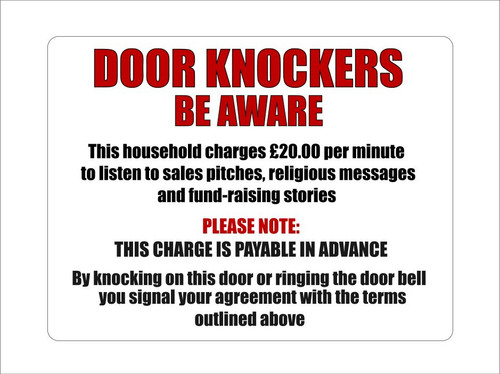 Door knockers aware - door, no