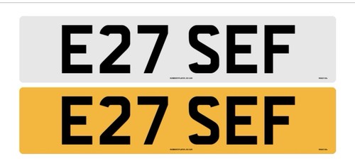 E27 sef private number plate - e27,