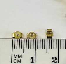 9ct Solid Yellow Gold Stud Earring Butterfly Back Scrolls Small - 1 Pair (2)