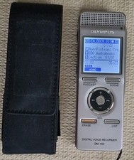 Olympus DM-450 Digital Voice Recorder With Case Silver Working