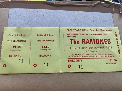 The ramones concert ticket - the,