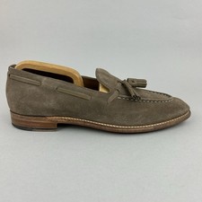 Grenson Taupe Suede Leather Tasselled Loafers Slip On Dress Shoes EU42.5 UK8.5