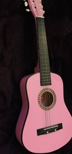 Girls Wooden Pink Guitar Musical Instrument
