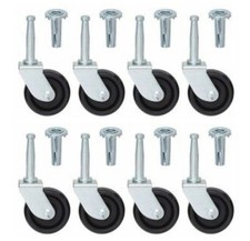 8 x Swivel Castor Wheels Feet With Inserts- For Divan Bed Base Sofa Settee Chair