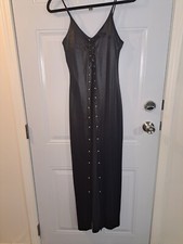 Private Dancer Maxi Lace Up Dress Open Front W/ Thong Lingerie Exotic Dancer 