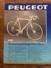 Vintage late 60's PEUGEOT BICYCLE CATALOG • PX10, U08 Era • 4 Pages.     (NJ)