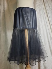 Black Tutu Net Underskirt  petticoat UK 12 halloween Vgc