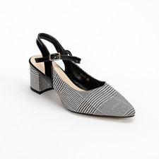 New Womens Pointy Grey Plaid