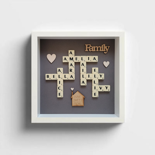 Scrabble art picture - scrabble, box