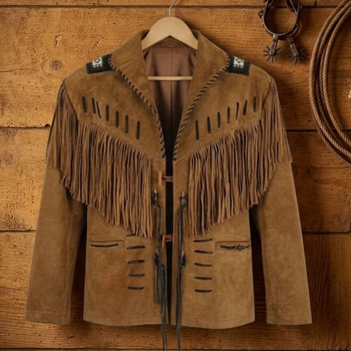 Mens tan suede leather - mens, fringe
