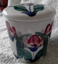 Vintage Iden Pottery, Rye - Small  Jar / Pot with Floral Motif