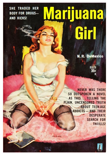 Vintage marijuana girl - marijuana, a4