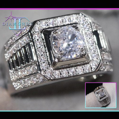 Simulated diamond ring - ring, mens