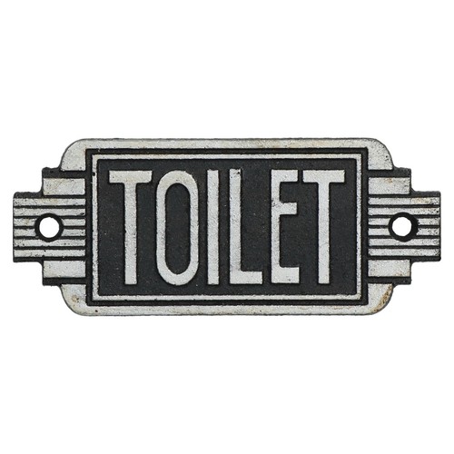 Art deco toilet sign cast - sign, iron