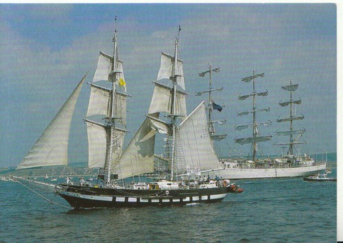 Shipping postcard two masted - shipping,
