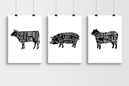 Butchers meat cuts diagrams - butchers,