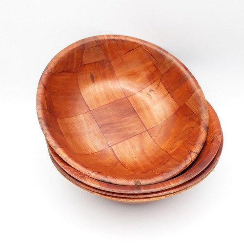 Vintage woven bowls wooden - woven,