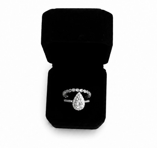 Pear teardrop moissanite ring - pear,