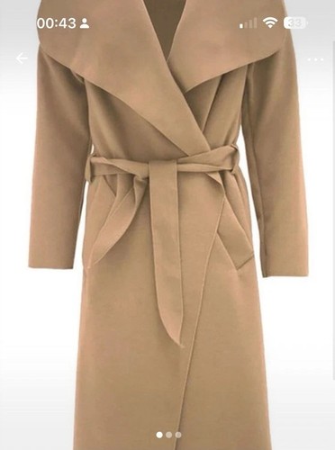 Camel long tie front gorgeous