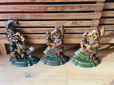 Antique Punch & Judy Cast Iron Doorstops Victorian Handpainted Distressed Aged 