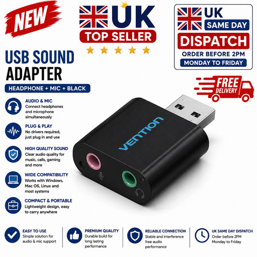 Usb 5mm aux adapter cable - to,