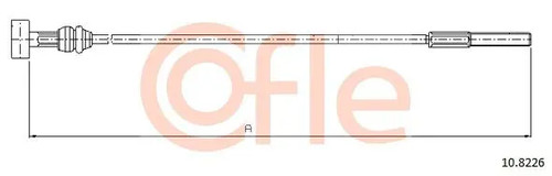 Handbrake cable front - front, 10.8226