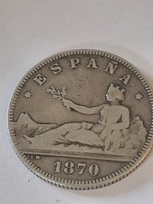 1870 Spanish Spain 2 Pesetas