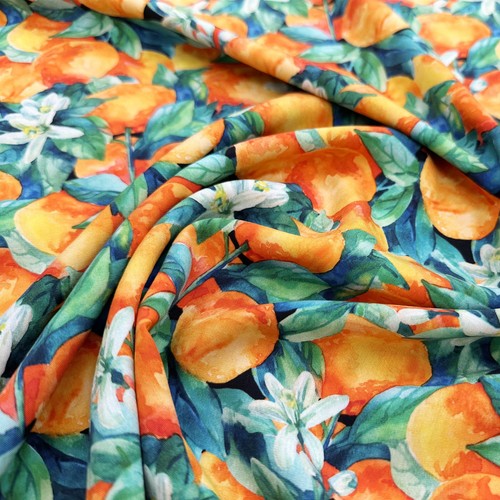 Viscose fabric orange - -,