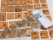 6 GLASS SPELL JARS, 10ML ,WICCA,MAGIC, WITCH, HERBS  6 FREE HERB LABELS!!!!FREE!