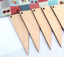 Wooden Bunting Flags Triangles