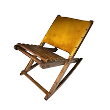 Vintage French Folding Footstool – Retro Gout Stool, Rustic Farmhouse Style